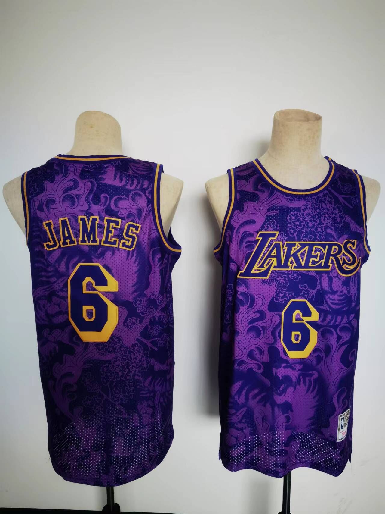 Men Los Angeles Lakers #6 James Purple 2022 Lunar New Year Tiger Cny NBA Jersey